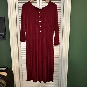 Chic Soul Red Dress with Pockets!!